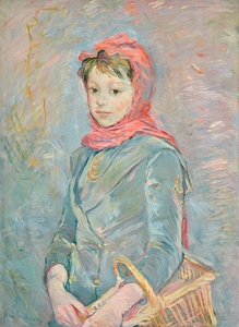 Fillette Portant un Panier [Little Girl Carrying a Basket] [1888] by Berthe Morisot [1841–1895]